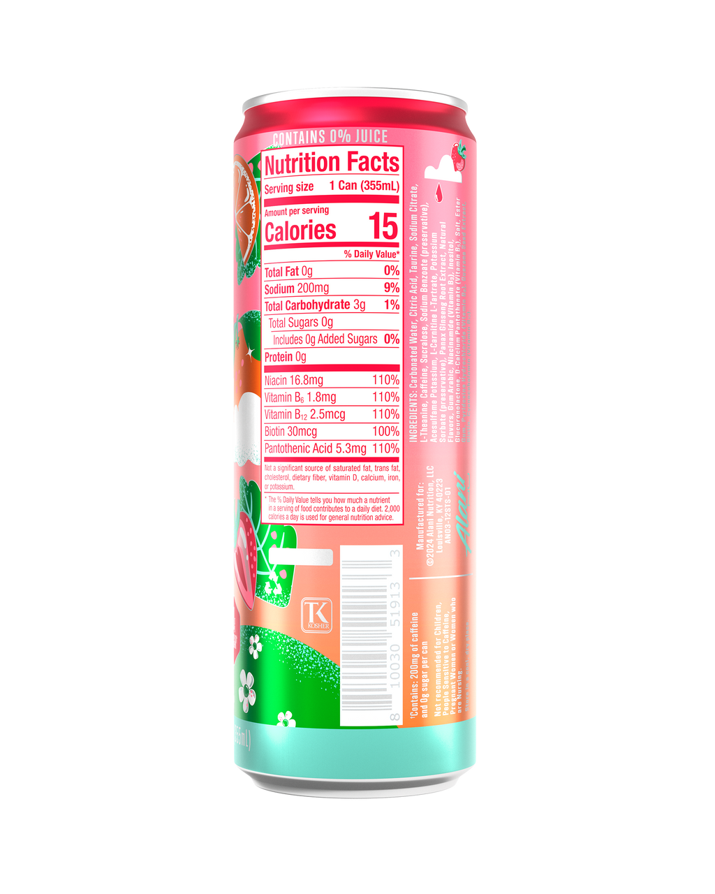 Alani Nu Energy Drink - Strawberry Sunrise D7 - image 3