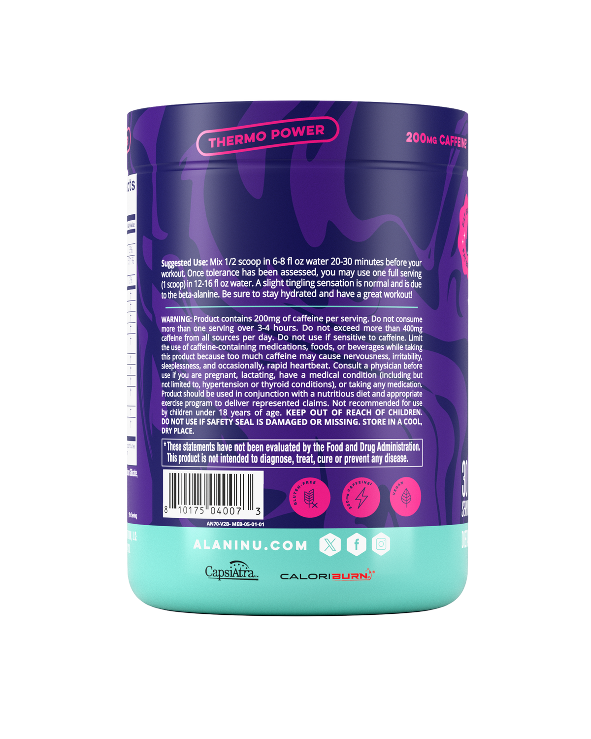 Alani Nu Pre-Workout+ Burn - Melonberry Blast Q3 - image 3