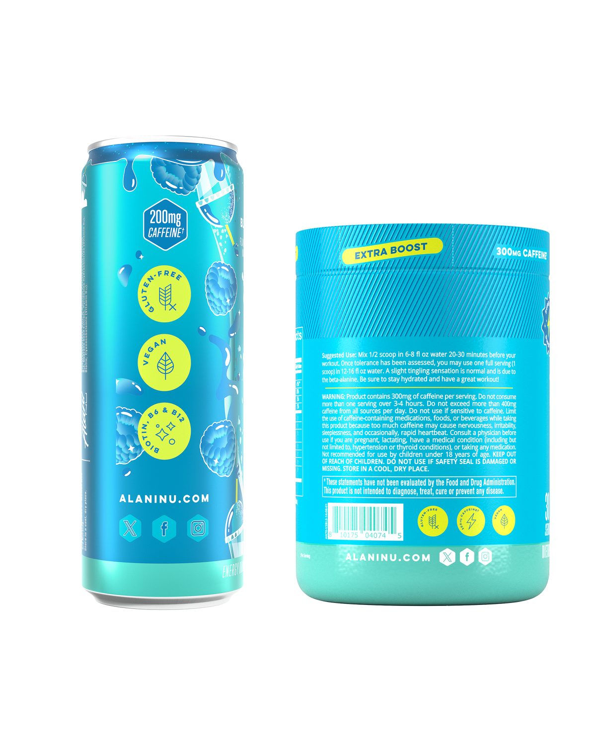 Alani Nu Energy Drink & Pre-Workout+ - Blue Slush X0 - image 2