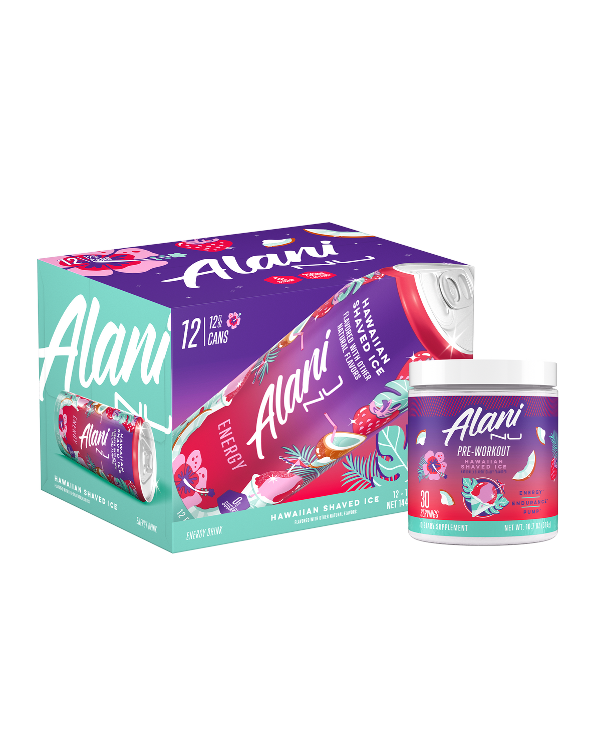 Alani Nu Energy Drink & Pre-Workout - Hawaiian Shaved Ice W1 - image 1