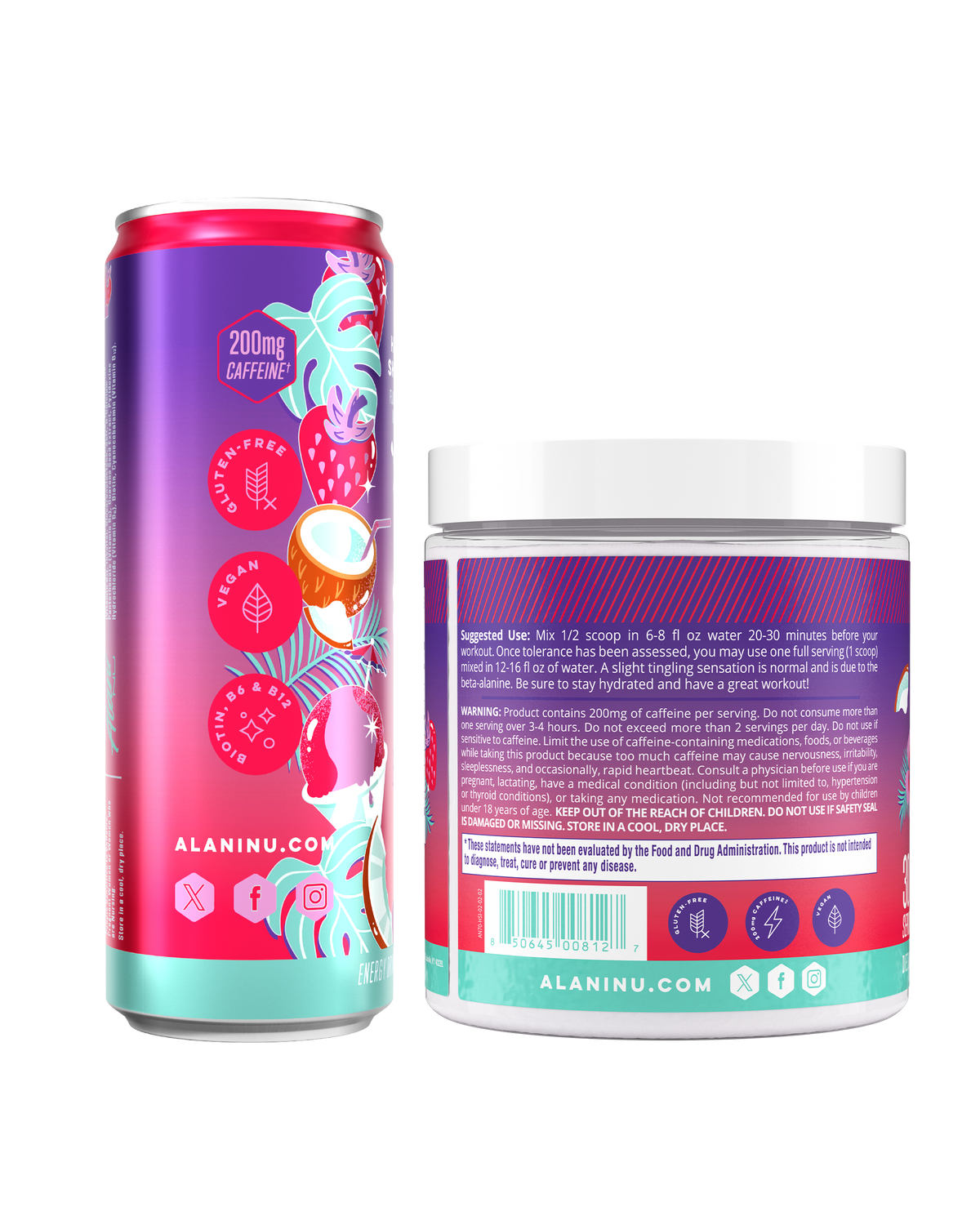 Alani Nu Energy Drink & Pre-Workout - Hawaiian Shaved Ice W1 - image 2