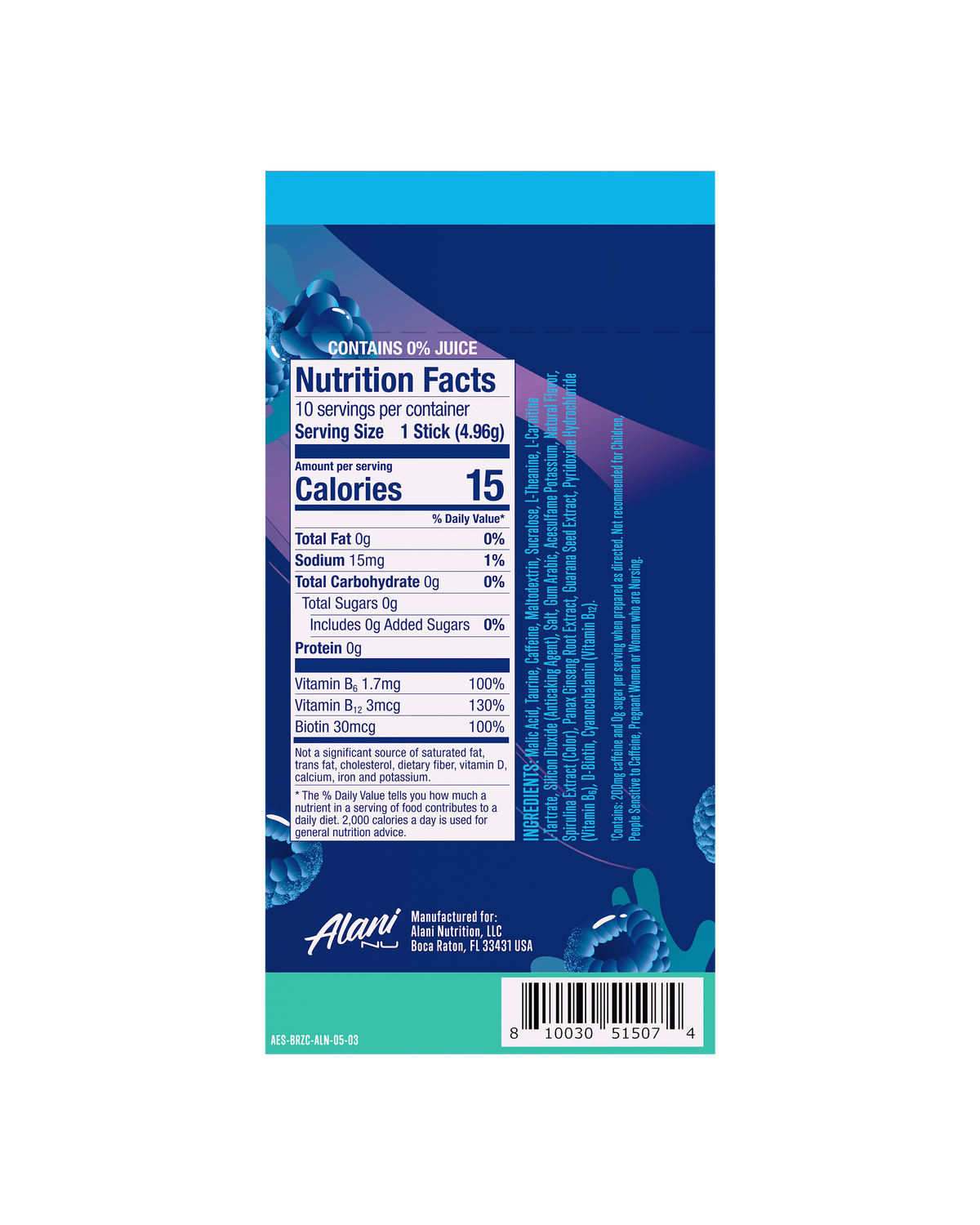 Alani Nu Energy Sticks - Breezeberry D4 - image 3
