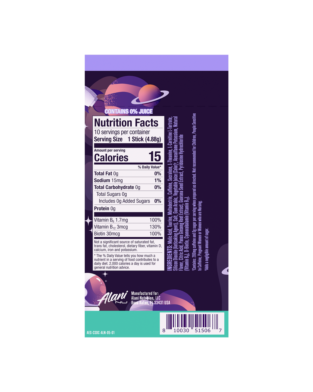 Alani Nu Energy Sticks - Cosmic Stardust G9 - image 3