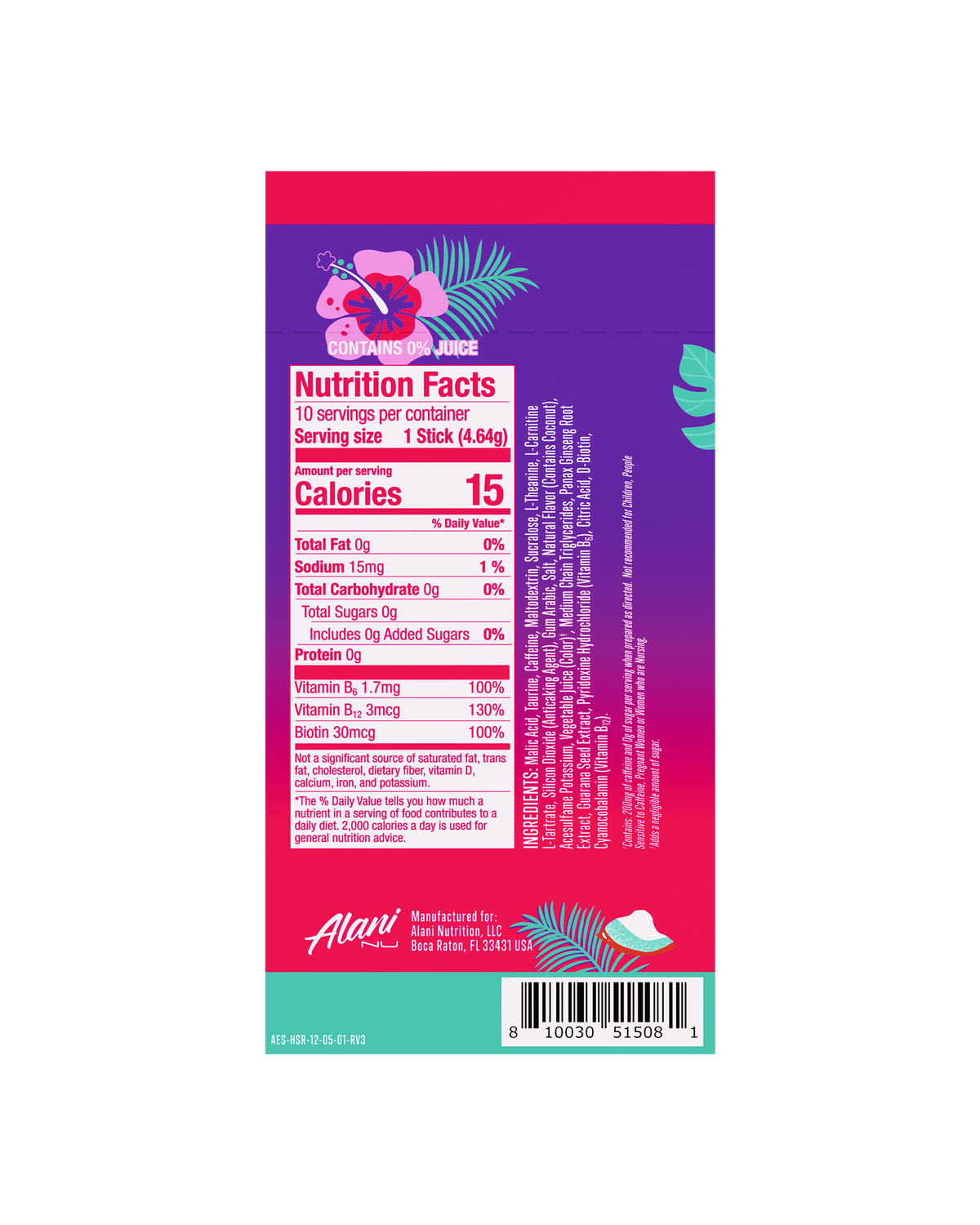 Alani Nu Energy Sticks - Hawaiian Shaved Ice P6 - image 3