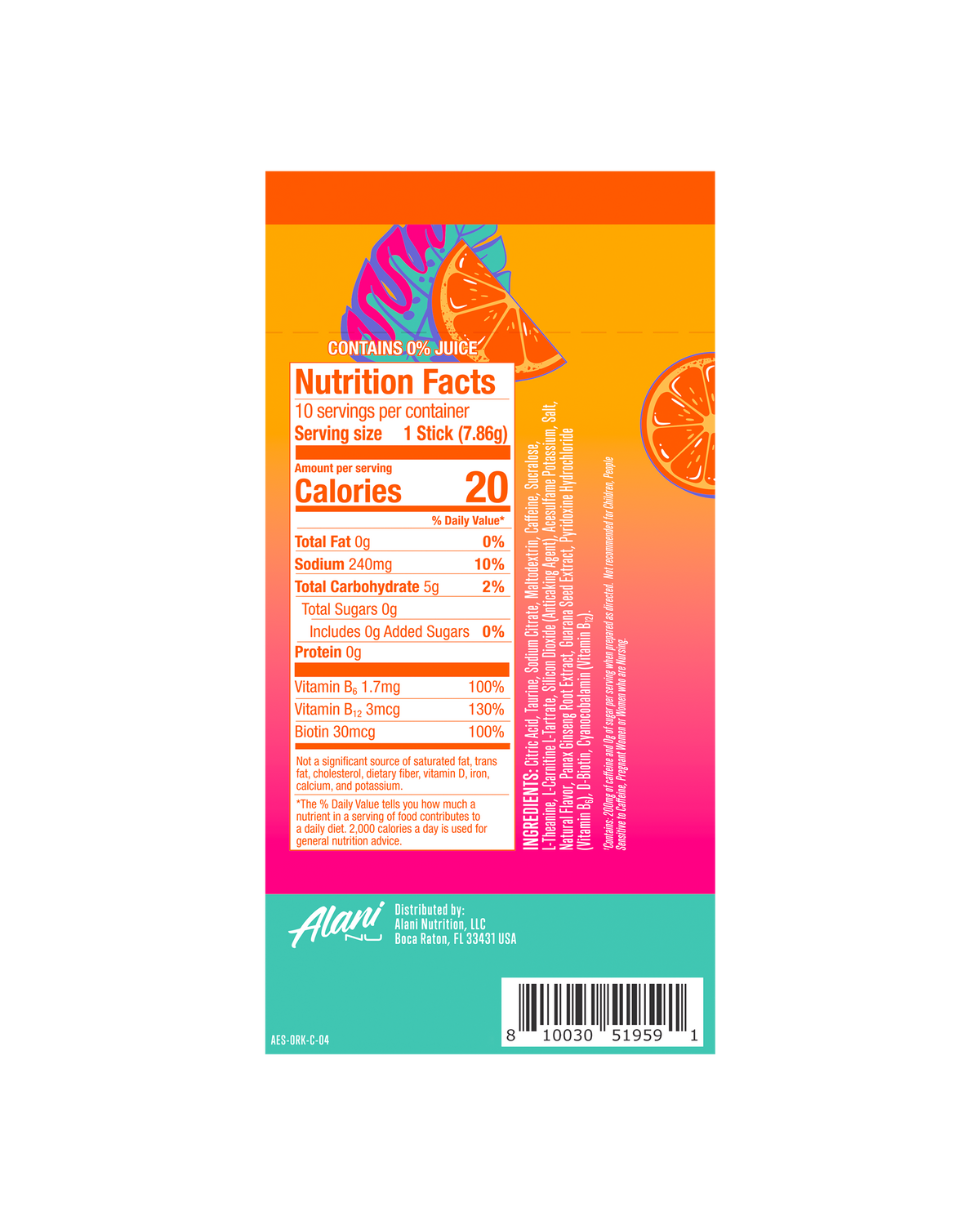 Alani Nu Energy Sticks - Orange Kiss S3 - image 3
