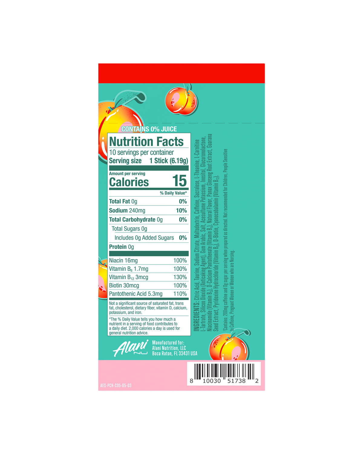 Alani Nu Energy Sticks - Juicy Peach T1 - image 3