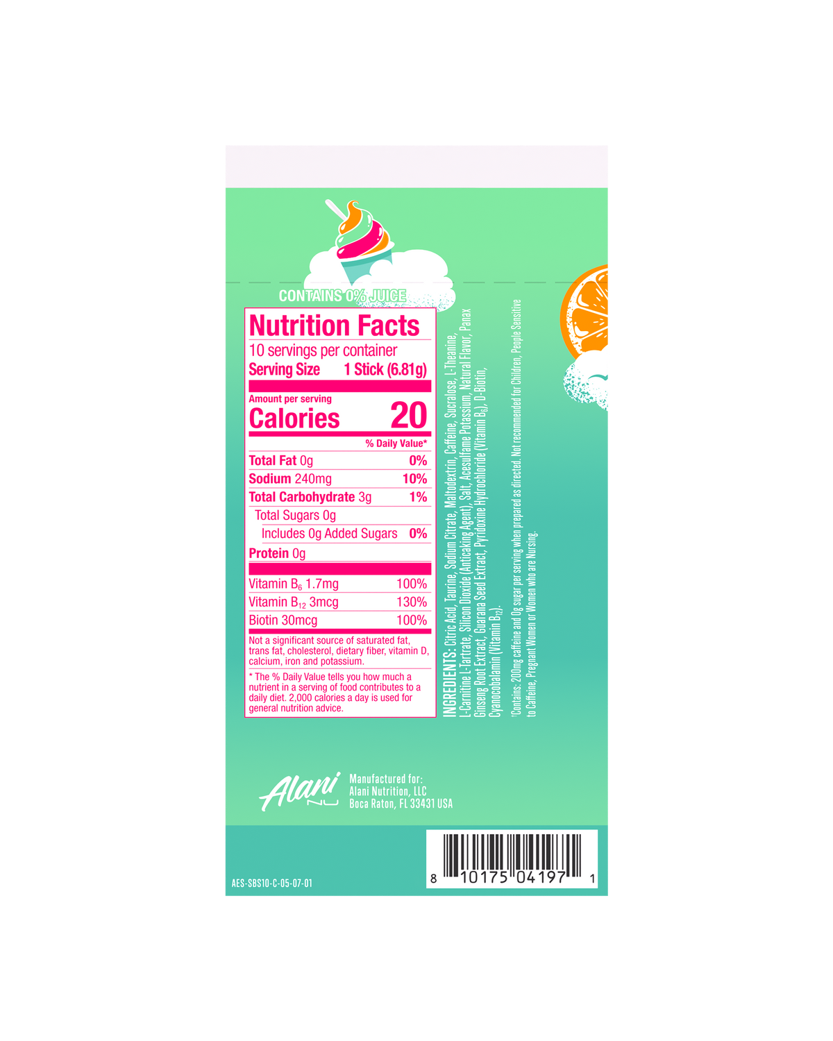 Alani Nu Energy Sticks - Sherbet Swirl R8 - image 3
