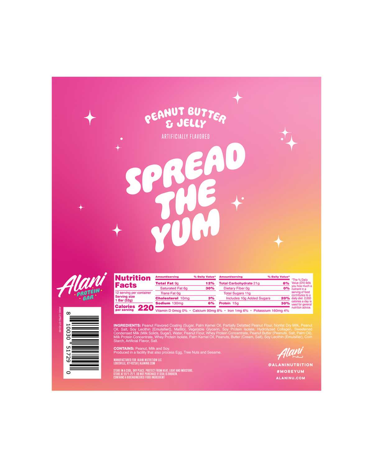 Alani Nu Protein Bar - Peanut Butter & Jelly X9 - image 4